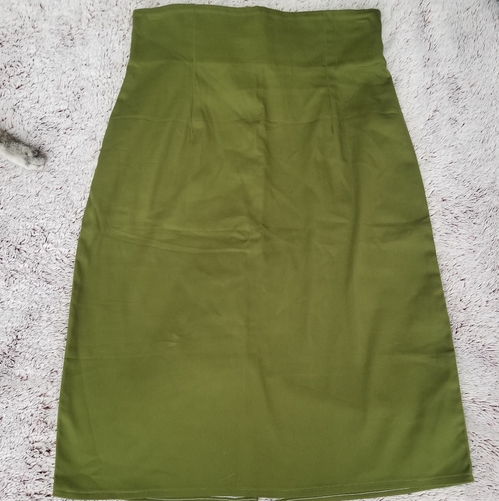 Medium Olive Green Pencil Skirt
